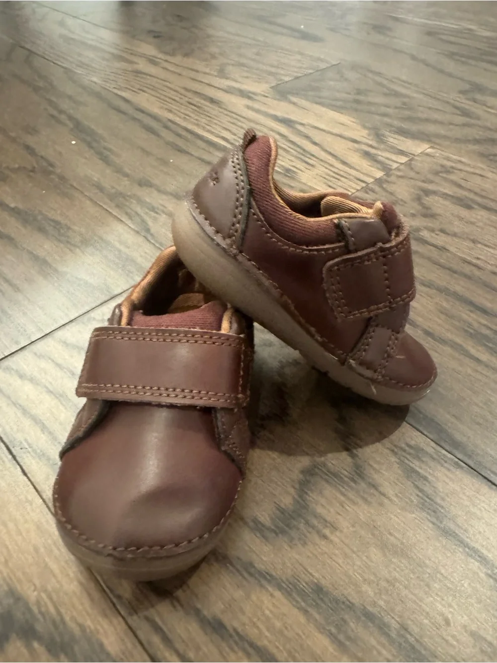 Stride Rite Brown Leather Velcro Toddler Shoes